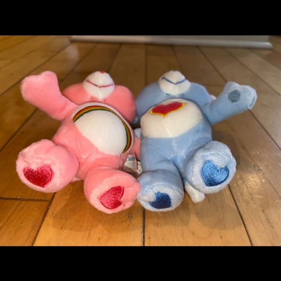 Care Bears Pink and Blue Plush Duo Cheer Bear Loyal Heart - Picture 5 of 9